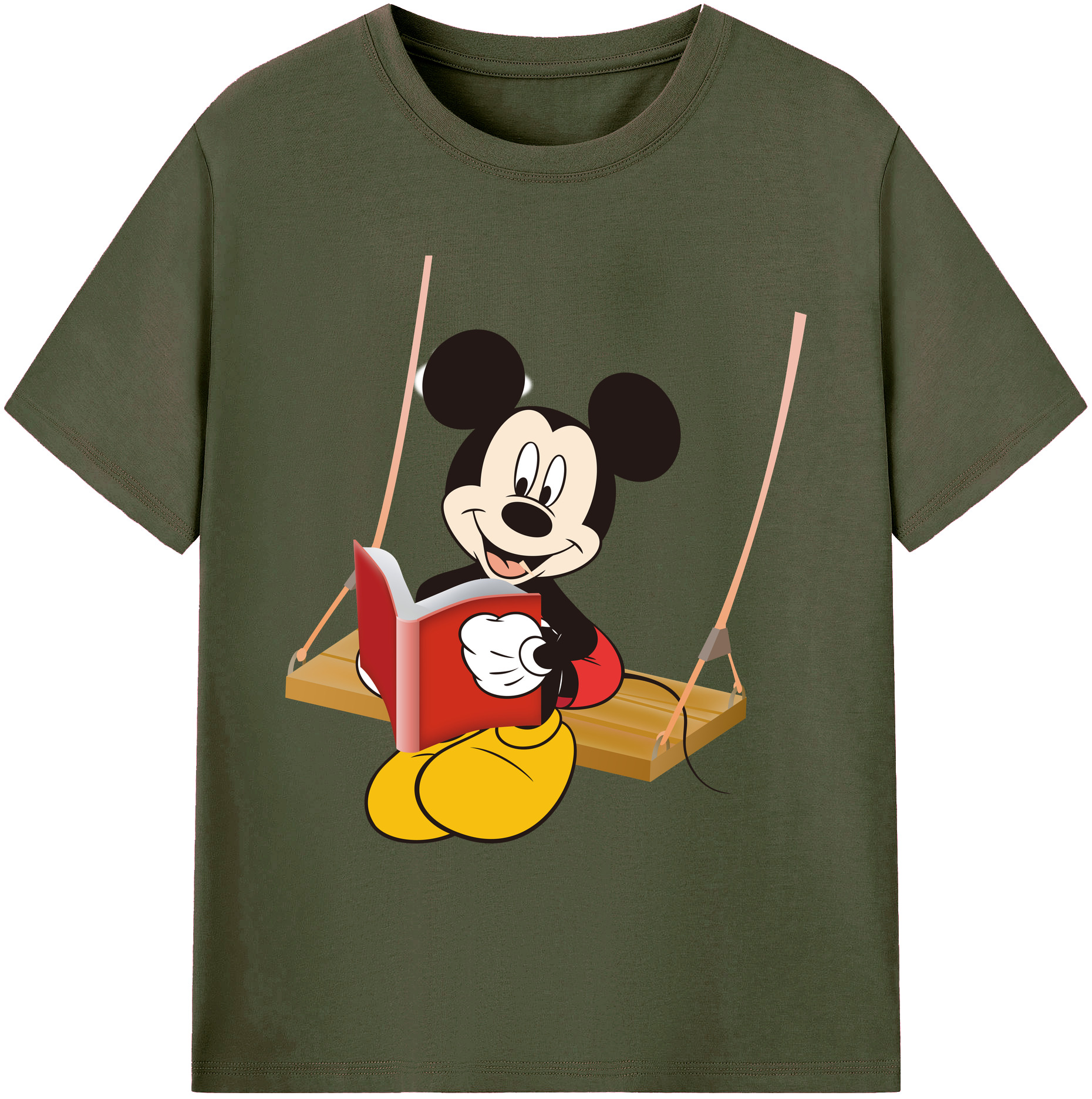 ミッキーマウス Mickey Mouse 綿100％ メンズ半袖Tシャツ｜肌触りやわらか＆通気性